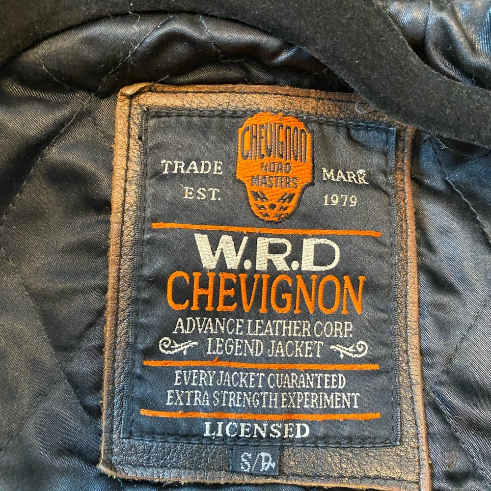 Vintage Chevignon Brown Genuine Leather Distressed Indie Biker Jacket Women S - Picture 16 of 16